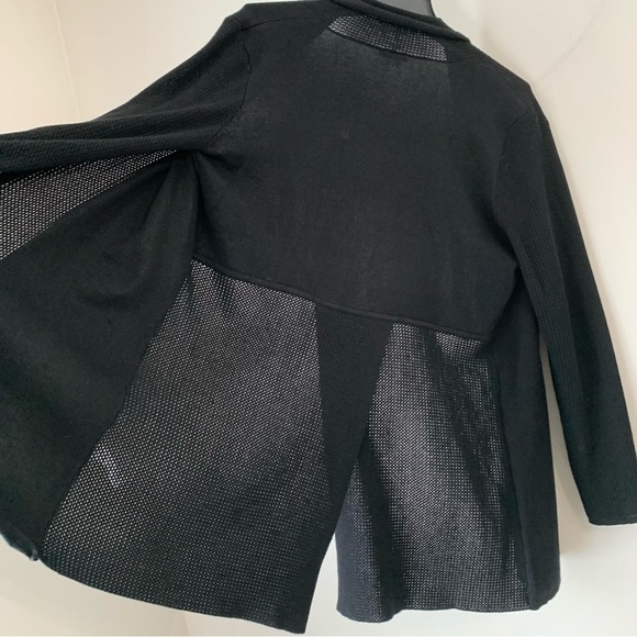 VILA Milano Black Cotton Open Front Cardigan Size Large - Picture 5 of 11